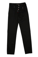 Kiton Black Solid Cotton Blend Pants - Slim - (KT12242) - Parent