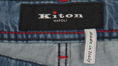 Kiton Blue Solid Jeans - Slim - (KT711234) - Parent