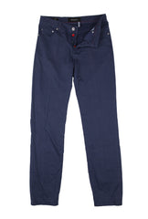 Kiton Blue Solid Cotton Blend Pants - Slim - 33/49 - (KT12245)