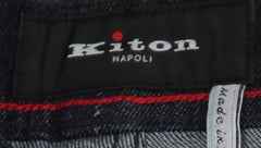 $1395 Kiton Dark Blue Solid Jeans - Slim - (KT821257) - Parent