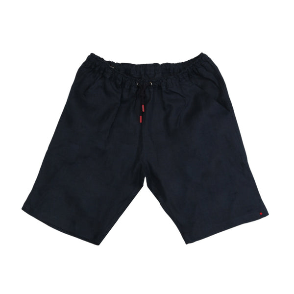 $880 Kiton Dark Blue Solid Shorts -  - (KT512261) - Parent