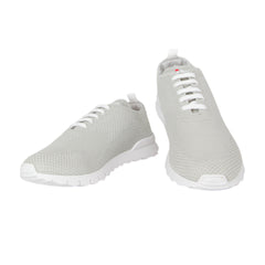 $820 Kiton Light Gray Cotton  Sneakers - (KT89251) - Parent