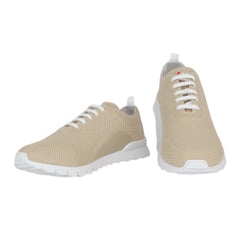 $820 Kiton Beige Cotton  Sneakers - (KT89254) - Parent