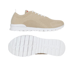 $820 Kiton Beige Cotton  Sneakers - (KT89254) - Parent