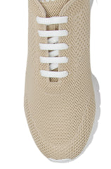 $820 Kiton Beige Cotton  Sneakers - (KT89254) - Parent