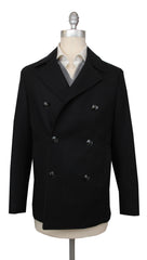 Kiton Black Wool Solid Peacoat - 46/56 - (KT372411)