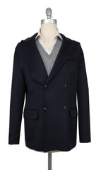 Kiton Dark Blue Cashmere Solid Coat - (KT37243) - Parent