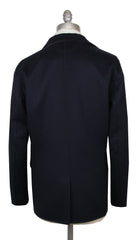 Kiton Dark Blue Cashmere Solid Coat - (KT37243) - Parent