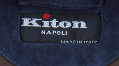 Kiton Denim Blue Cotton Blend Solid Jean Jacket - (KT220241) - Parent