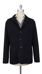 Kiton Dark Blue Wool Blend Solid Coat - 40/50 - (KT37247)