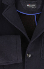 Kiton Dark Blue Wool Blend Solid Coat - (KT37247) - Parent