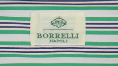 Luigi Borrelli Green Striped Cotton Shirt - Slim - (LB1119222) - Parent