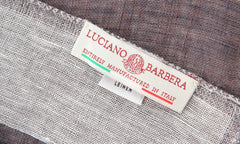 Luciano Barbera Brown Plaid Linen Pocket Square (LU720233)