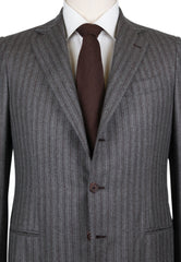 Borrelli Gray Wool Blend Striped Suit - (2018030810) - Parent
