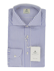 Luigi Borrelli Blue Striped Cotton Shirt - Slim - 15.75/40 - (LB923232)