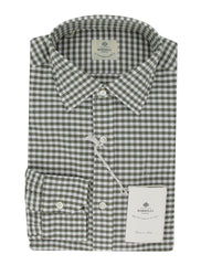 Luigi Borrelli Dark Green Check Cotton Shirt - Slim - 15.5/39 - (LB923237)