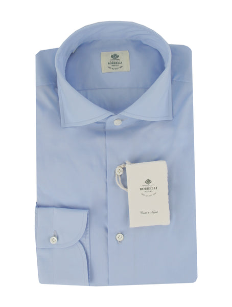 $500 Luigi Borrelli Light Blue Shirt - Slim - (LB1252516) - Parent