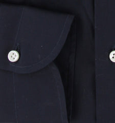 $500 Luigi Borrelli Dark Blue Cotton Blend Shirt - Slim - (LB382614) - Parent