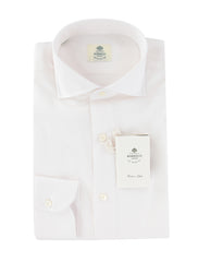 $500 Luigi Borrelli White Solid Shirt - Slim - (LB81262) - Parent
