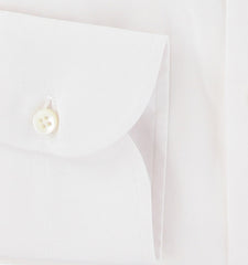 $500 Luigi Borrelli White Solid Shirt - Slim - (LB81262) - Parent