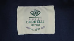 $500 Luigi Borrelli Navy Blue Cotton Blend Shirt - Slim - (LB382613) - Parent