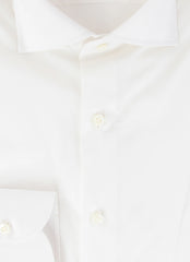 $500 Luigi Borrelli White Solid Shirt - Slim - (LB81261) - Parent