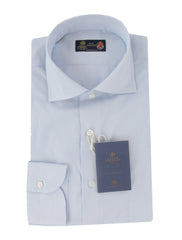 $600 Luigi Borrelli Light Blue Shirt - Extra Slim - 17/43 - (LB12272415)