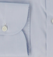 $600 Luigi Borrelli Light Blue Solid Shirt - Slim - (LB1227244) - Parent