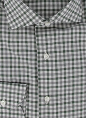 $600 Luigi Borrelli Dark Green Check Shirt - Extra Slim - (LB1227246) - Parent