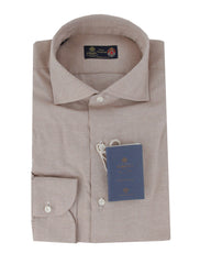 $600 Luigi Borrelli Light Brown Shirt - Extra Slim - (LB1227243) - Parent