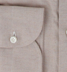$600 Luigi Borrelli Light Brown Shirt - Extra Slim - (LB1227243) - Parent