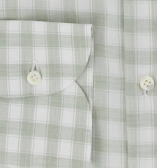 $600 Luigi Borrelli Green Check Shirt - Extra Slim - (LB1227247) - Parent