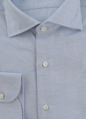 $600 Luigi Borrelli Light Blue Cotton Shirt - Slim - (LB1252522) - Parent