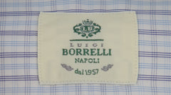 $500 Luigi Borrelli Light Blue Plaid Cotton Shirt - Slim - (LB382612) - Parent