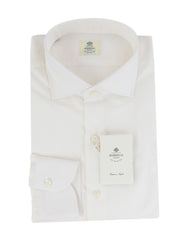 $500 Luigi Borrelli White Solid Cotton Shirt - Slim - 17/43 - (LB3282618)
