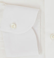 $500 Luigi Borrelli White Solid Cotton Shirt - Slim - (LB3282618) - Parent