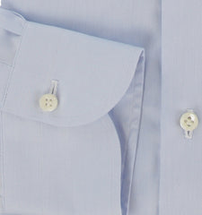 $500 Luigi Borrelli Light Blue Solid Cotton Shirt - Slim - (LB1227259) - Parent