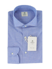 $500 Luigi Borrelli Light Blue Cotton Shirt - Slim - (LB7292610) - Parent