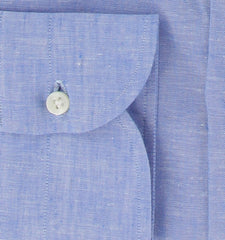 $500 Luigi Borrelli Light Blue Cotton Shirt - Slim - (LB7292610) - Parent