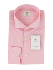 $500 Luigi Borrelli Pink Plaid Cotton Shirt - Slim - 16.5/42 - (LB7292613)