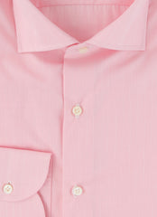 $500 Luigi Borrelli Pink Plaid Cotton Shirt - Slim - (LB7292613) - Parent