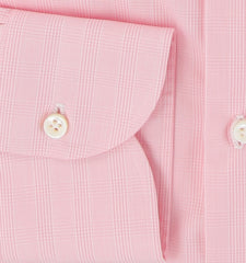 $500 Luigi Borrelli Pink Plaid Cotton Shirt - Slim - (LB7292613) - Parent