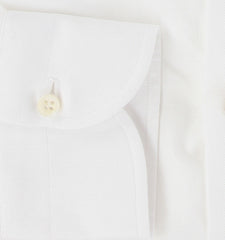 $500 Luigi Borrelli White Solid Cotton Shirt - Slim - (LB729265) - Parent