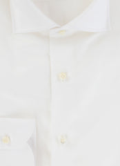 $500 Luigi Borrelli White Solid Cotton Shirt - Slim - (LB729268) - Parent