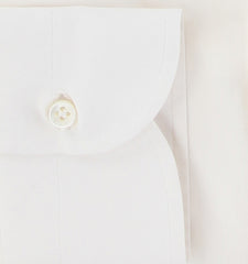$500 Luigi Borrelli White Solid Cotton Shirt - Slim - (LB729267) - Parent