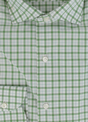 $500 Luigi Borrelli Green Plaid Cotton Shirt - Slim - (LB328268) - Parent