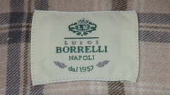 $500 Luigi Borrelli Light Brown Plaid Shirt - Slim - (LB12272520) - Parent