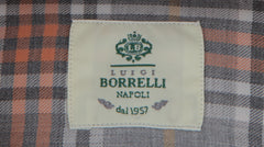 $500 Luigi Borrelli Orange Plaid Cotton Shirt - Slim - (LB328269) - Parent