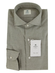 $500 Luigi Borrelli Green Cotton Blend Shirt - Slim - 15.5/39 - (LB1231252)
