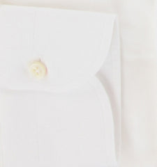 $500 Luigi Borrelli White Solid Cotton Shirt - Slim - (LB729261) - Parent